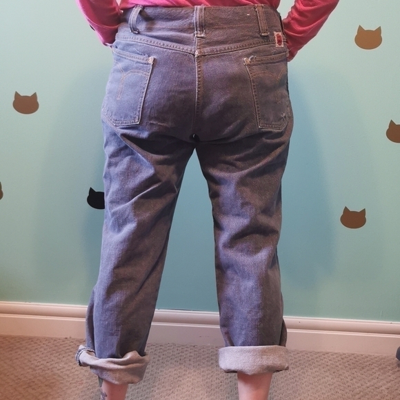 𝅺Vintage 80s GWG Edmonton Canadian King Jeans Distressed  34 - Picture 2 of 12